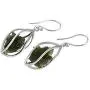 Starborn Sterling Silver Natural Moldavite Caged Earrings Starborn Sterling Silver Natural Moldavite Caged Earrings