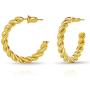Twisted Chunky Hoop Earrings 14K Gold Plated Dainty Lightweight Hypoallergenic Open Hoops Earrings for Women Gift