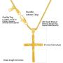 LIFETIME JEWELRY Four Diamond Cuts Cross Necklace 24k Gold Plated for Women Men