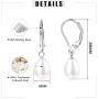 Fansilver 925 Sterling Silver Freshwater Cultured Pearl Drop Earrings For Women Elegant Pearl Dangle Earrings Leverback 6mm/8mm Wedding Jewelry