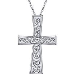 S925 Sterling Silver Cross Pendant Necklace for Women Men