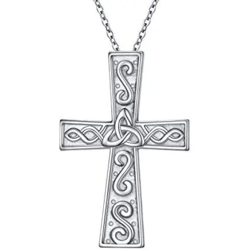 S925 Sterling Silver Cross Pendant Necklace for Women Men