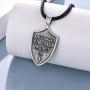 POPKIMI Saint Michael Necklace St Michael Necklace Sterling Silver for Men Women, Archangel Protect Angel Guardian Saint Michael Amulet Shield Protection Pendant Unique Jewelry Gift