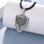 POPKIMI Saint Michael Necklace St Michael Necklace Sterling Silver for Men Women, Archangel Protect Angel Guardian Saint Michael Amulet Shield Protection Pendant Unique Jewelry Gift