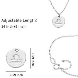 Getlace 925 Sterling Silver Zodiac Necklace Disc Charm Necklace Gift for Your Wife Girlfriend or Family Member