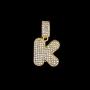 FW Jewelry Iced Out Bling Hip Hop Silver Gold Diamond Bubble Initial Letter Pendant Tennis Chain Necklaces A to Z 20 Inches