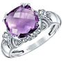 Orchid Jewelry Cushion 3.80 Ct Natural Purple Amethyst Ring For Womens 925 Sterling Silver Sets A Unique Design Perfect As An Christmas Anniversary Wedding Gifts For Girls