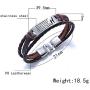 COMTRUDE to My Grandson Bracelets, Stainless Steel Leather Inspirational Wristband, Grandson Bracelet from Grandma, Love Grandson Best Gift (Brown and Black)