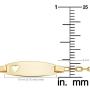 Kooljewelry 14k Yellow Gold Cable Link Baby ID Bracelet with Heart (5.5 inch)