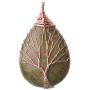ZHEPIN Vintage Tree of Life Wire Wrapped Copper Teardrop Natural Gemstones Pendant Necklace,with Gift Box