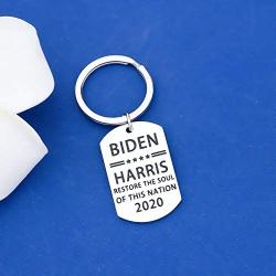 FAADBUK Biden Harris 2020 Vote Keychain Biden Harris 2020 Restore The Soul of This Nation Jewelry Biden Harris Democrat Elections President Vote Keychain for Friend Family