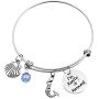 MJartoria BFF Bracelet for Girls-Im Really a Mermaid Engraved Expandable Wire with Little Mermaid Charm Pendant, Bangle Bracelet for Women, Best Friends, Valentines Day Mothers Day Birthday Gifts