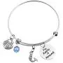 MJartoria BFF Bracelet for Girls-Im Really a Mermaid Engraved Expandable Wire with Little Mermaid Charm Pendant, Bangle Bracelet for Women, Best Friends, Valentines Day Mothers Day Birthday Gifts