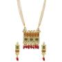 Efulgenz Indian Bollywood 14 K Gold Plated Bridal Pearl Kundan Multistrand Wedding Necklace Earring Jewelry Set