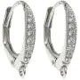 .925 Sterling Silver Leverback Clear Cz Crystal Dangle Charm Connector Earring/Findings .925 Sterling Silver Leverback Clear Cz Crystal Dangle Charm Connector Earring/Findings