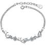 MIXIA Charming Jewelry Cubic Zircon Crystal Dolphin Shaped Chain Woman Silver Color Adjustable Bracelets