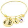 LIUANAN Charm Birthstone Bracelet for Women Girls Silver Inspirational Motivational Bangle Bracelet Jewelry