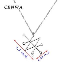 CENWA Sceal Sigil of Azazel Sigil of Demons Necklace Satan Necklace Lesser Key Demon Seal Pendant Goetia Necklace Lemegeton Jewelry Seal Lucifer