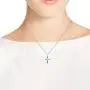 AeraVida Elegant X Cross Simulated Turquoise Inlay .925 Sterling Silver Pendant Necklace AeraVida Elegant X Cross Simulated Turquoise Inlay .925 Sterling Silver Pendant Necklace