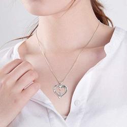 Giraffe/Butterfly/Panda/Pig/Cat/Frog/Owl/Rabbit/Penguin/Elephant/Sloth/Ladybug Animals Necklace Jewelry Gifts for Women Sterling Silver Always My Mother Forever My Friend Love Heart Necklace for Mom Daughter