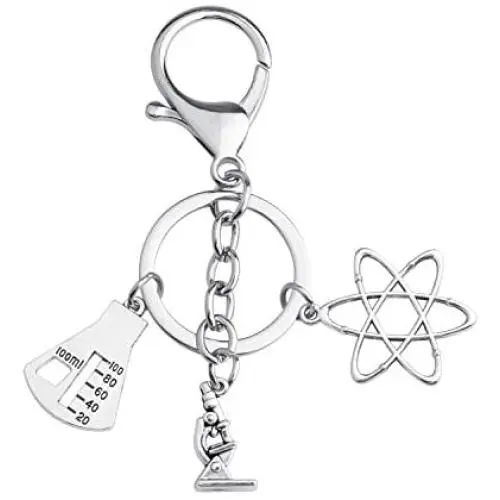 FUSTMW Science Symbol Keychain Atom Microscope Key Chain Biology Chemistry Teacher Gift Keyring Science Lovers Gift FUSTMW Science Symbol Keychain Atom Microscope Key Chain Biology Chemistry Teacher Gift Keyring Science Lovers Gift
