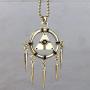 Anime Manga Gaming Jewelry Yugioh Yu-Gi-Oh! Millenium Ring illuminati Evil Eye Pewter Pendant Pewter Gold plated Boys Mens Pendant Necklace Charm Amulet Medallion for boys men w Brass ball chain