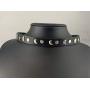 Skye Jewelry Black Leather Gothic Moon & Flat Stud Choker Necklace w/Adjustable Toggle Clasp Fits 13''-16''