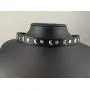Skye Jewelry Black Leather Gothic Moon & Flat Stud Choker Necklace w/Adjustable Toggle Clasp Fits 13''-16''