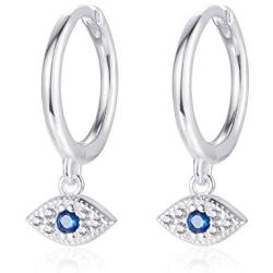 Star Huggie Hoop Earrings 925 Sterling Silver Evil Eye Spike Hoop Earring Starburst Small Dangle Hoop Earrings