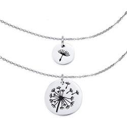 LIUANAN Mother Daughter Necklace, Dandelion Mother Daughter Jewelry Set, Daughter Gift Mommy and me Necklace Wish Necklace Set