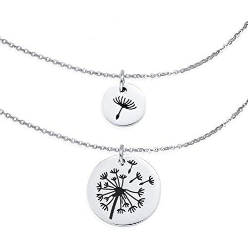LIUANAN Mother Daughter Necklace, Dandelion Mother Daughter Jewelry Set, Daughter Gift Mommy and me Necklace Wish Necklace Set