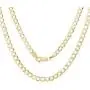 Nuragold 10k Yellow Gold 4.5mm Cuban Chain Curb Link Diamond Cut Pave Two Tone Bracelet, Mens Womens Lobster Lock 7'' 7.5'' 8'' 8.5'' 9''