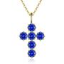 14K Solid Gold Cross Pendant Necklace, Navy Blue Cubic Zirconia Crucifix Cross Pendant Necklace Dainty Jewelry Gifts for Her,Mom, Wife,Girlfriends, 16’’-18’’