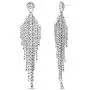 Steve Madden Silver Tone Rhinestone Fringe Chandelier Earrings For Women Steve Madden Silver Tone Rhinestone Fringe Chandelier Earrings For Women