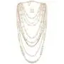 Shineland Multilayer Strand Simulated Faux Pearl Statement Long Sweater Chain Necklace and Earrings Set