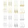 FIBO STEEL 16 Pairs Bohemian Metal Earrings Set for Women Statement Drop Dangle Earrings Vintage Bohemian Earrings Boho Fashion Jewelry FIBO STEEL 16 Pairs Bohemian Metal Earrings Set for Women Statement Drop Dangle Earrings Vintage Bohemian Earrings Boho Fashion Jewelry