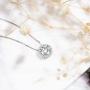 Cat Eye Jewels Sterling Silver Cubic Zirconia Diamond Rose Gold Halo Wedding Necklace for Women Girls