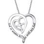 S925 Sterling Silver Christian Heart Inspirational Faith Verse Pendant Necklace for Women Teen Girl Gift