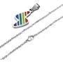 AIKESIWAI Lesbian Necklace,Lesbian Stuff,Pride Rainbow Necklace,Stainless Steel Rainbow Pendant, LGBT Pendant, Gay Lesbian Pride Pendant