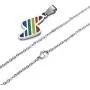 AIKESIWAI Lesbian Necklace,Lesbian Stuff,Pride Rainbow Necklace,Stainless Steel Rainbow Pendant, LGBT Pendant, Gay Lesbian Pride Pendant