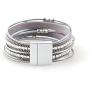 TSANLY Multi-Layer Leather Bracelet Bohemian Bangle with Alloy Magnetic Clasp Braided Wrap Cuff Bangle Jewelry for Women