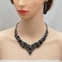 4 Pcs/Set Austrian Crystal Necklace Earrings Bracelet Ring Bridal Jewelry Sets for Brides Wedding Party Costume Accessories Gifts for Women