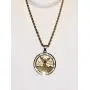 Men Women 925 Italy 14k Gold Finish Iced Round Mexican Coin Centenario Mexicano Moneda 50 Pesos Ice Out Pendant Stainless Steel Real 2.5 mm Rope Chain Necklace, Mens Jewelry, Iced Pesos Coin Pendant, Chain Pendant Rope Necklace