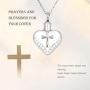 RNUIE Love Cross Urn Necklace,Dripping Oil Diamond-Encrusted Memorial Cremation Jewelry for Ashes Pendant with Gift Box