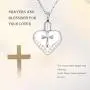 RNUIE Love Cross Urn Necklace,Dripping Oil Diamond-Encrusted Memorial Cremation Jewelry for Ashes Pendant with Gift Box