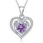 Shahd Love Heart Birthstone Pendant Necklaces for Women with 5A Cubic Zirconia Mothers Day Jewelry Gift Birthday Gift for Mom Women Wife Girls Her