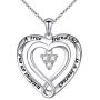 S925 Sterling Silver Best Friend Friendship BFF Heart Jewelry Pendant Necklace