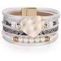 ORNAPEADIA Boho Style Heart Shape Pearl Multilayer Leather Bracelet Womens Jewelry Bracelet Wrap Cuffs