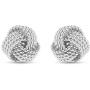 LeCalla Sterling Silver Jewelry Italian Design Diamond Cut Wire Love Knot Stud Earring for Women