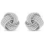 LeCalla Sterling Silver Jewelry Italian Design Diamond Cut Wire Love Knot Stud Earring for Women
